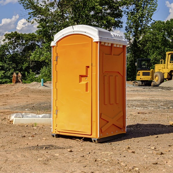 how often are the porta potties cleaned and serviced during a rental period in Sherando